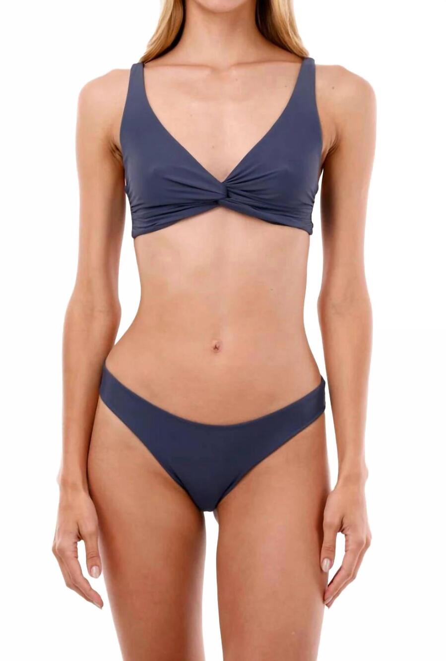 NEW MALAI knotty bikini top in deep blue